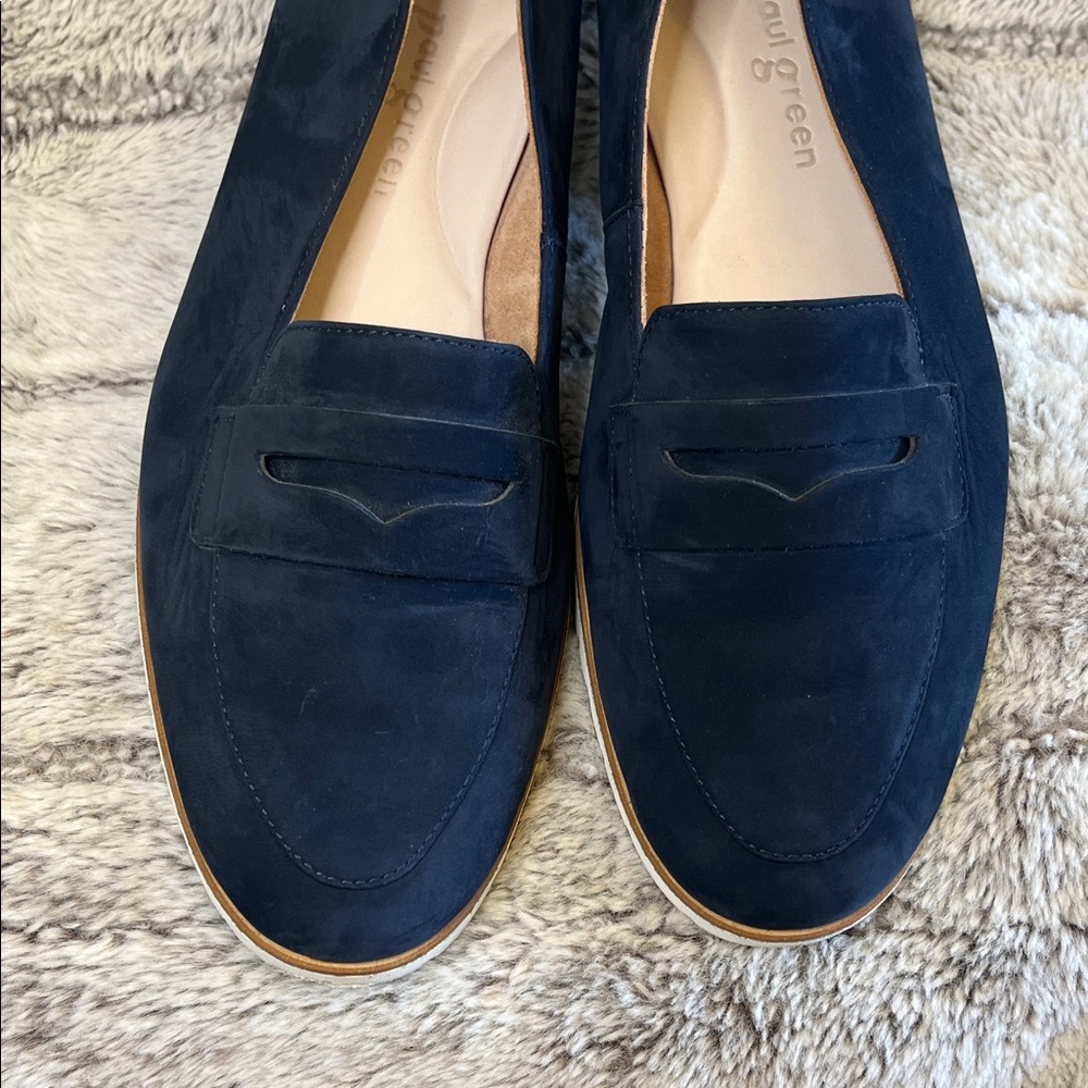 Paul Green Navy Blue Carmela Loafers - Picture 3 of 6